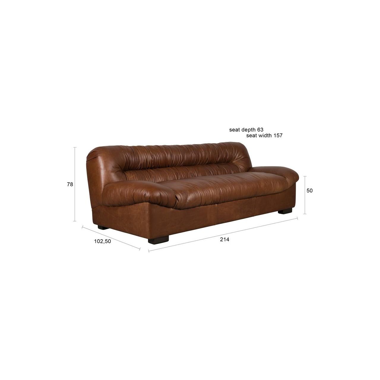 Sofa douglas wax leather chocolate