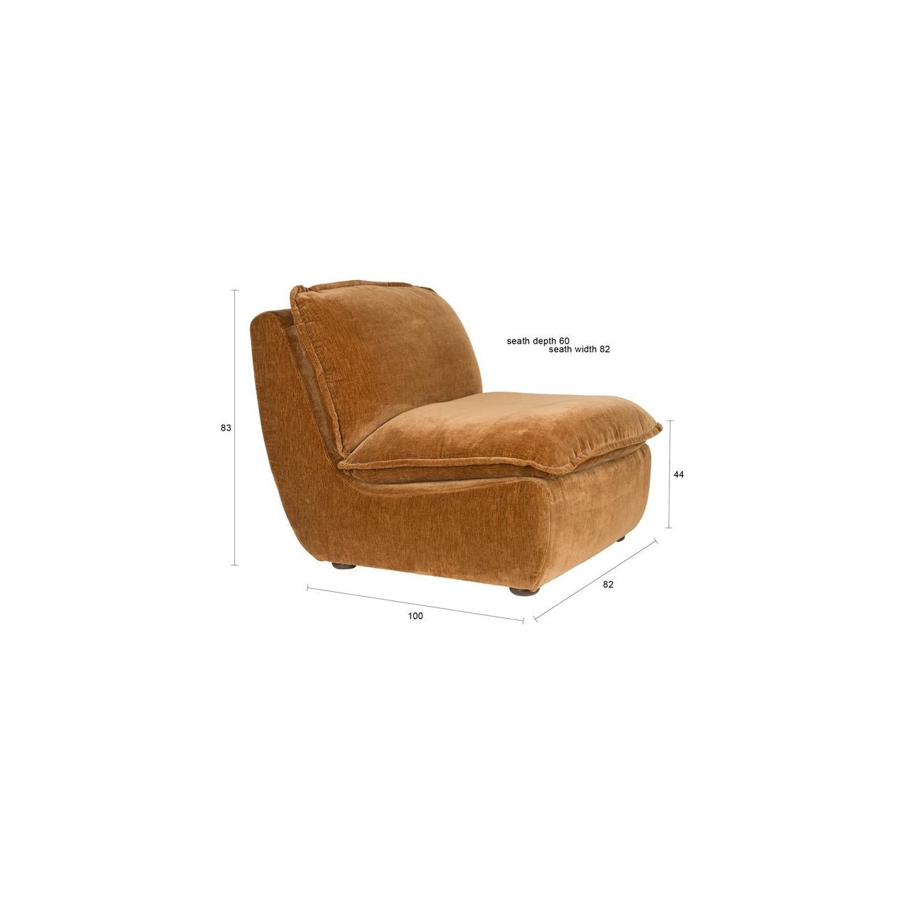 Fauteuil radley cognac