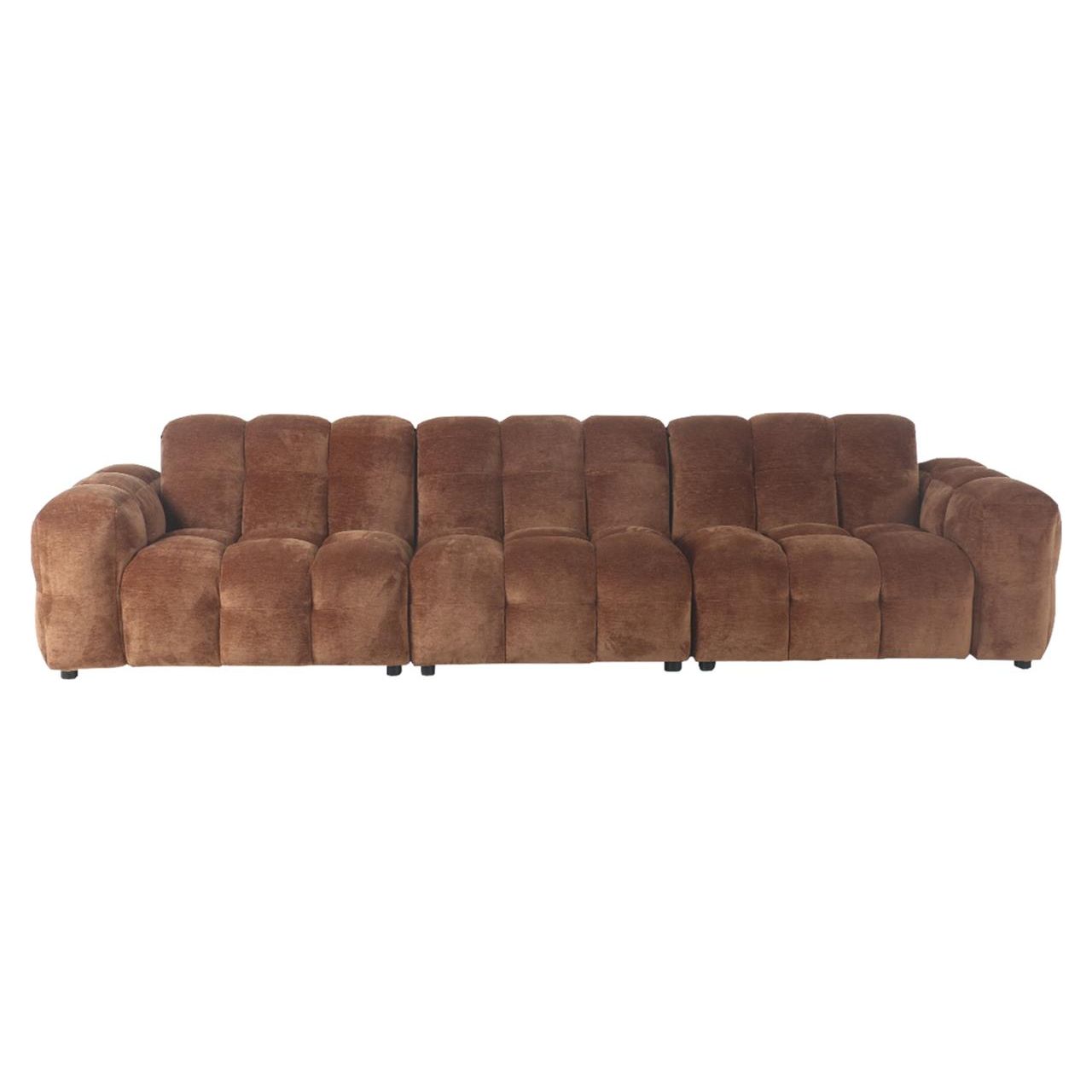 Sofa hackman 4,5-seater velours cognac