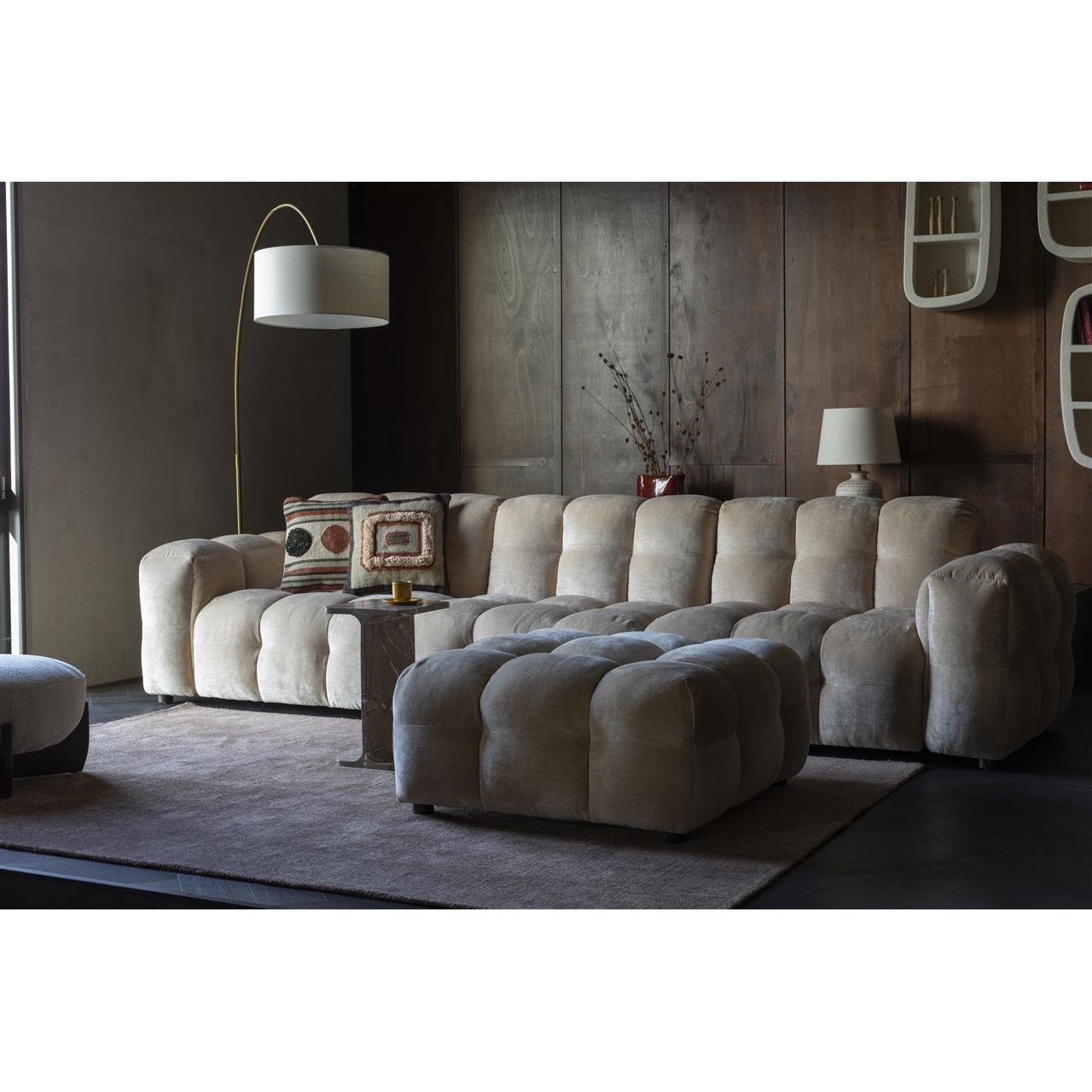 Sofa hackman 4,5-seater velours beige