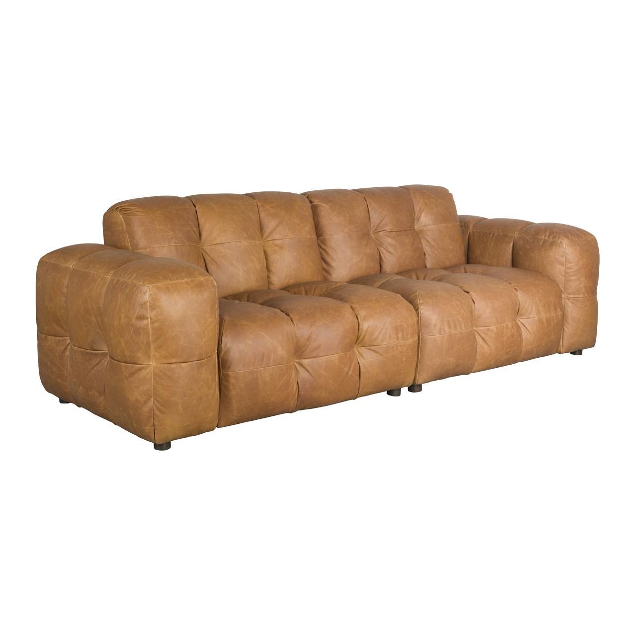 Sofa hackman 3-seater leather cognac