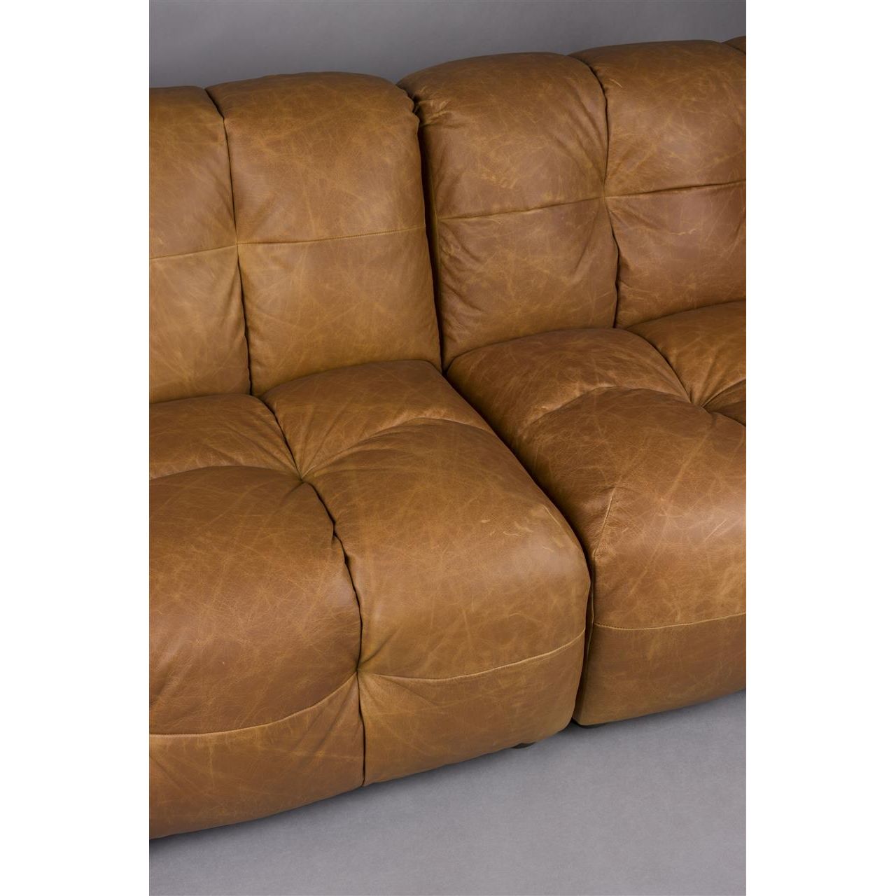 Sofa hackman 3-seater leather cognac