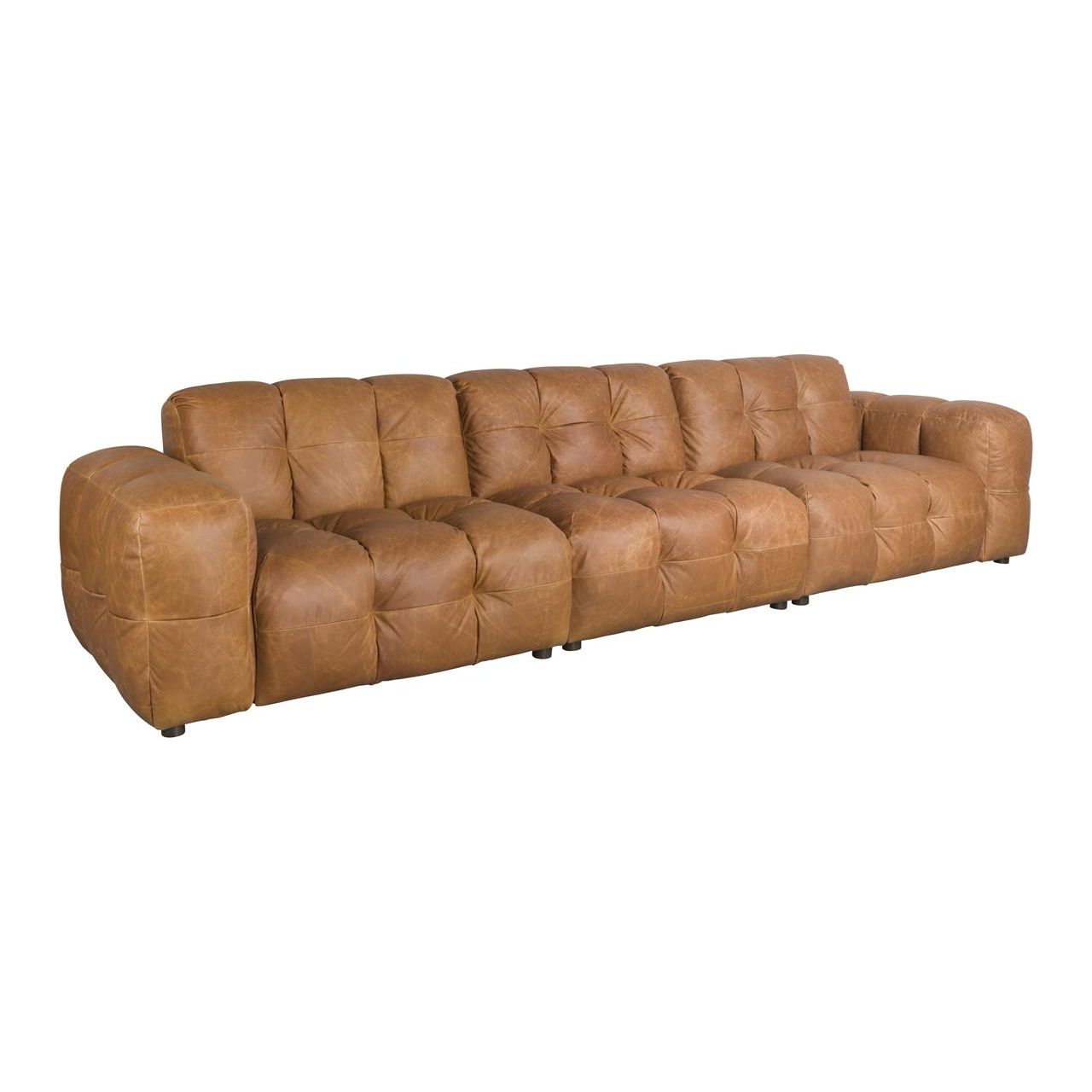 Sofa hackman 4,5-seater leather cognac