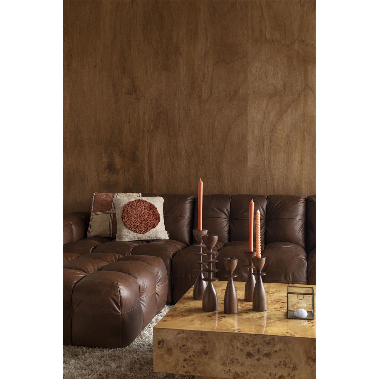 Sofa hackman 4,5-seater leather cognac