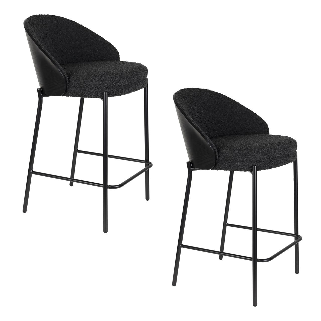 Counter chair rodin bouclé black