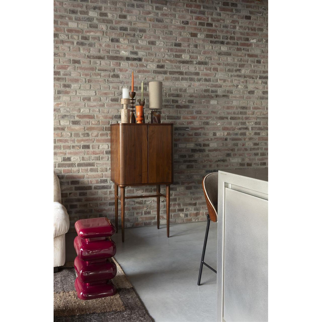 Poef stubby bordeaux