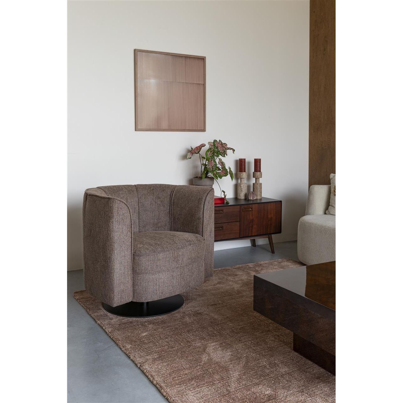 Fauteuil flower brown