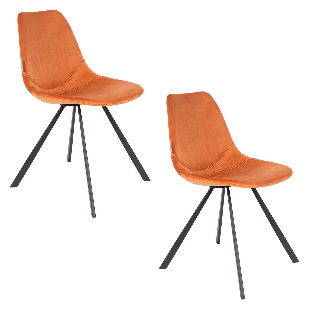 Chair franky velvet orange | 2 pieces