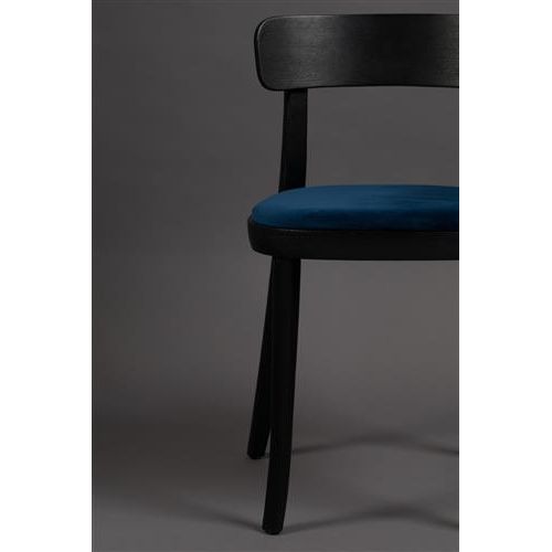 Chair brandon black/dark blue | 2 pieces