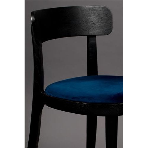 Chair brandon black/dark blue | 2 pieces