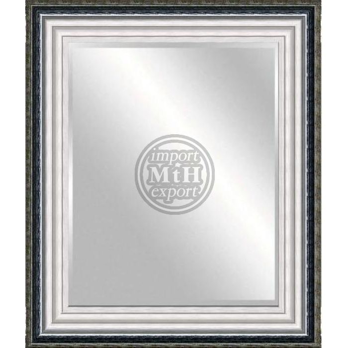 Mirror with facet, 76x176cm incl. frame. Black-Silver