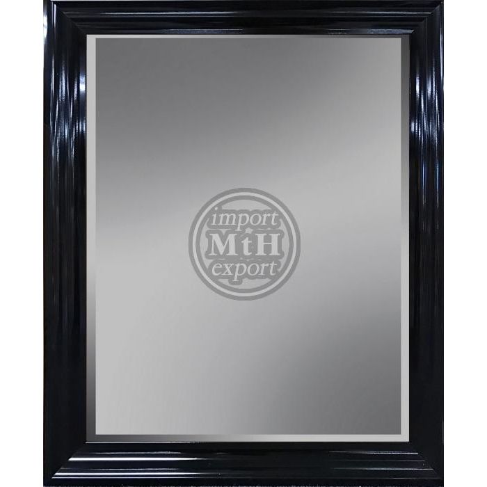 Mirror with facet, 40x101cm incl. frame. Black