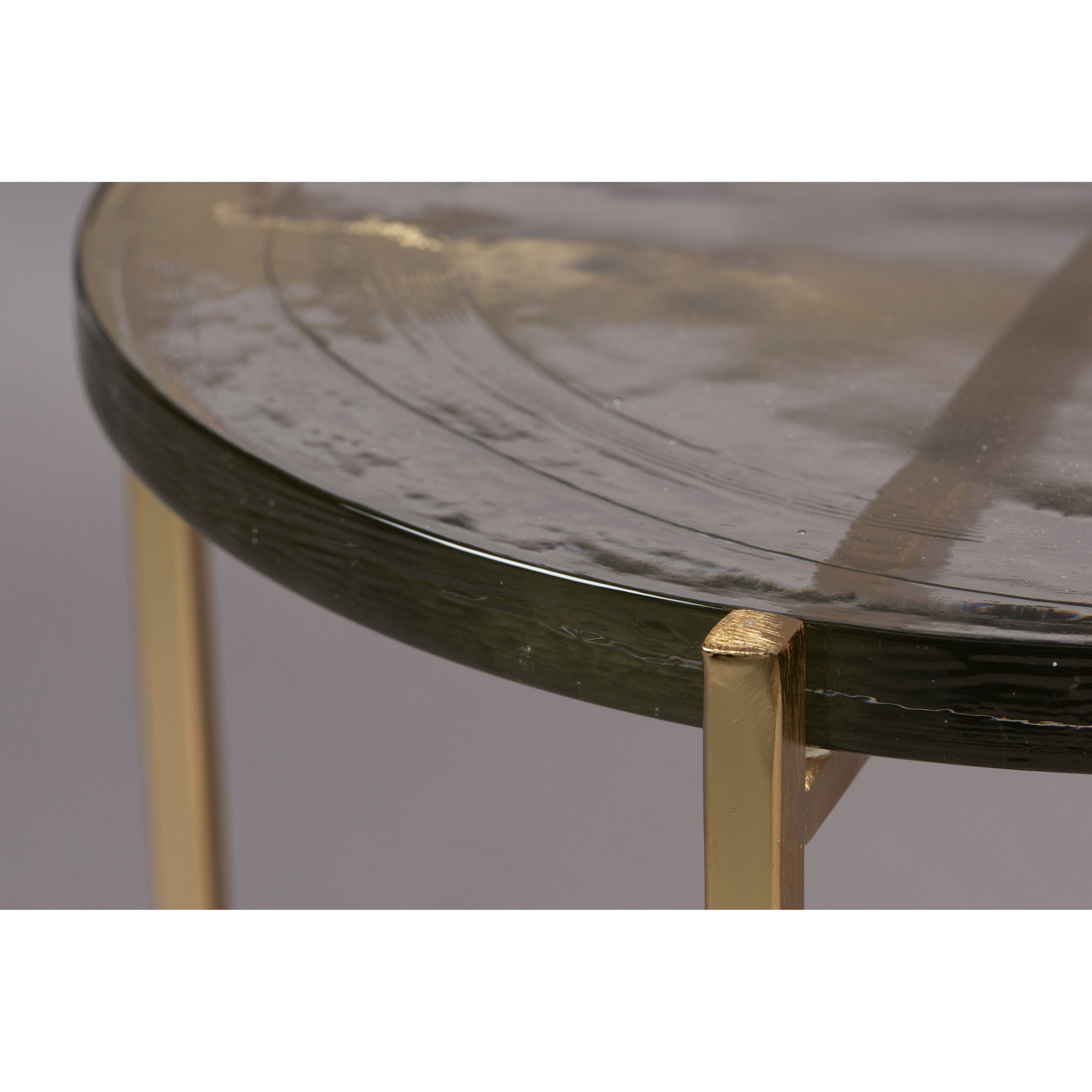 Side table vidrio brass