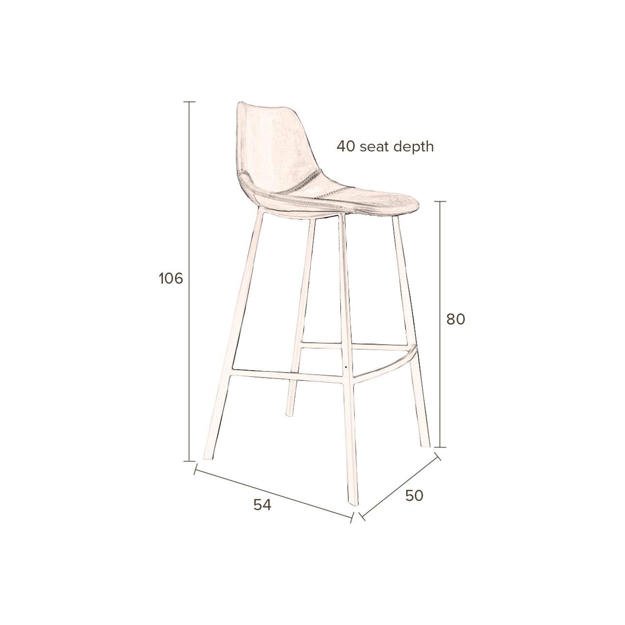 Bar stool franky black