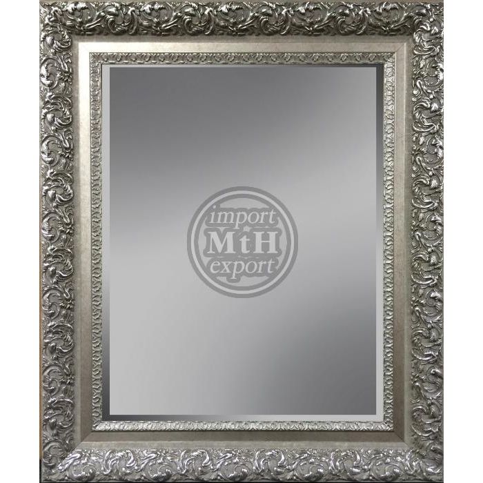 Mirror with facet, 82x182cm incl. frame. Antique Silver