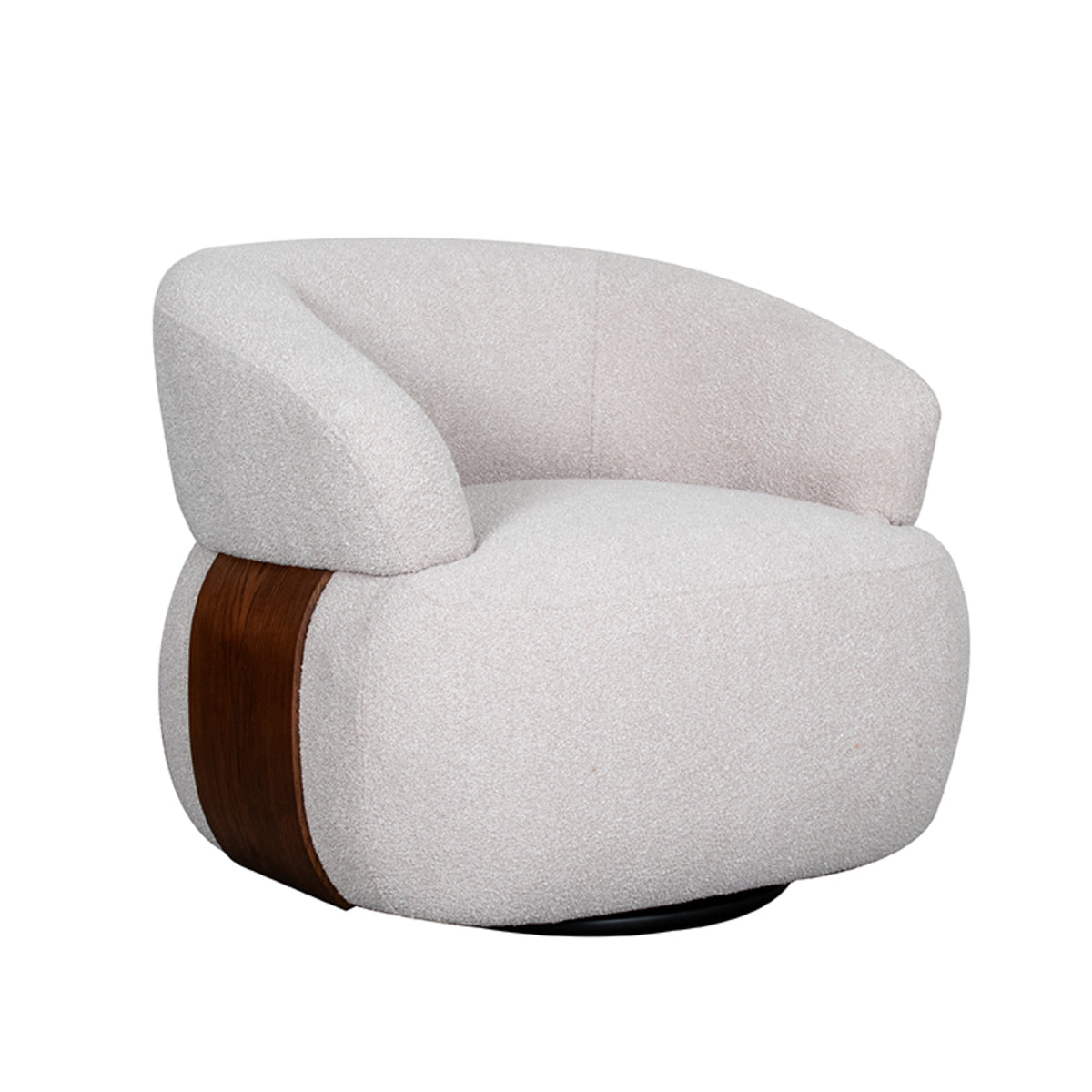 LABEL51 Fauteuil Valenza - Walnoot - Boucle - Walnoot Eiken