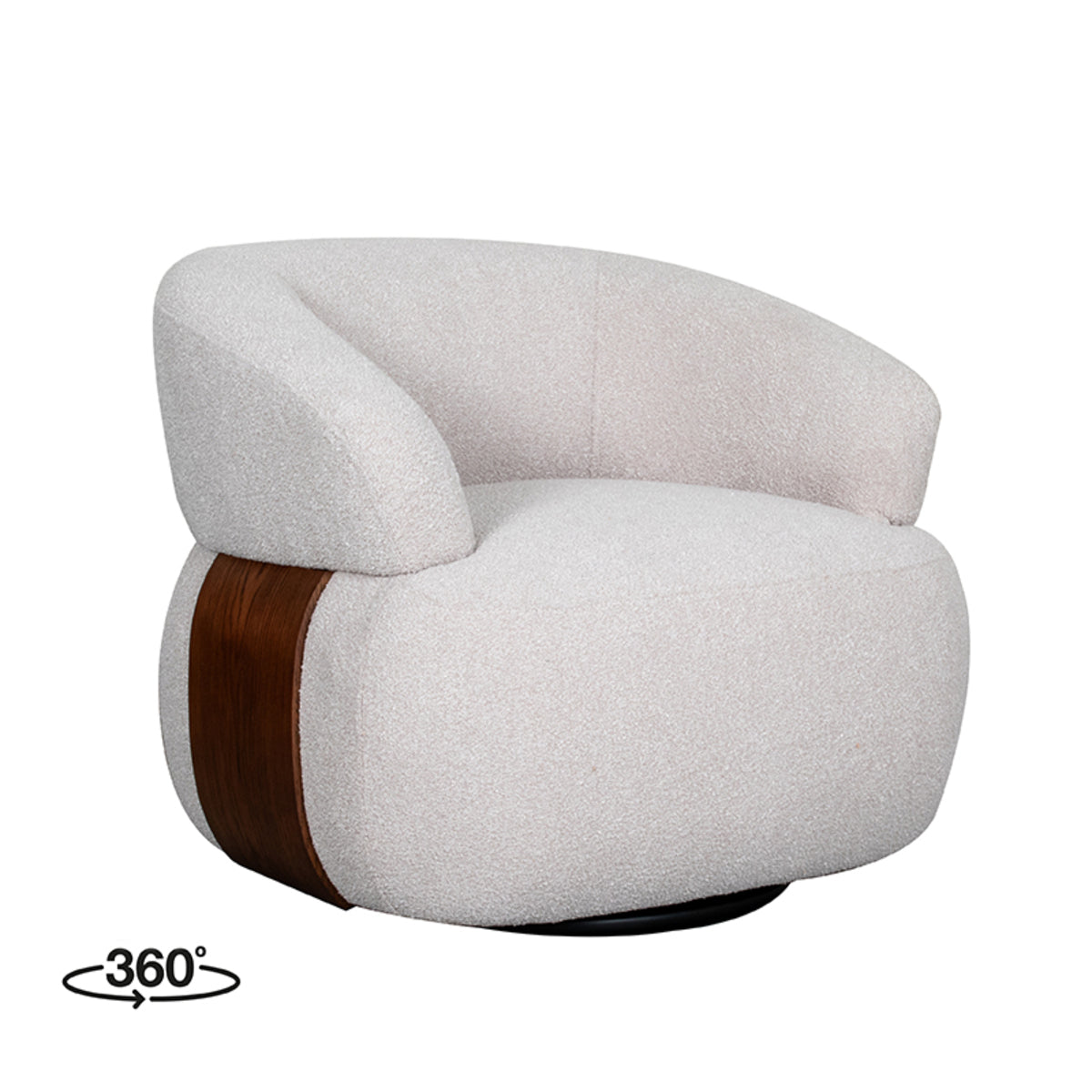 LABEL51 Fauteuil Valenza - Walnoot - Boucle - Walnoot Eiken