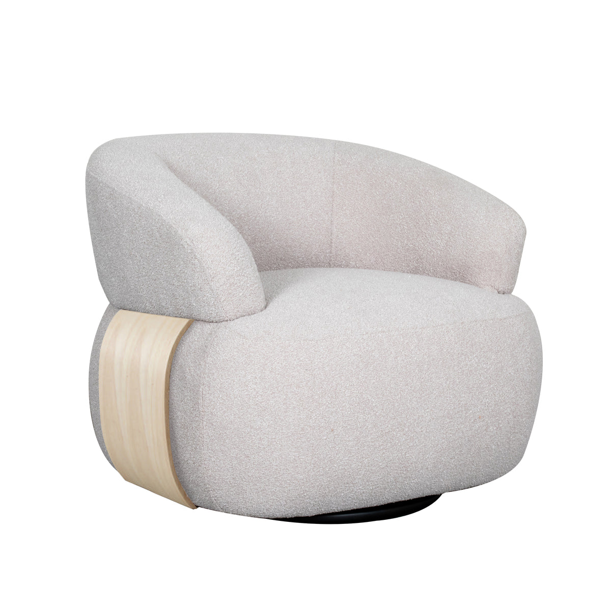 LABEL51 Fauteuil Valenza - Naturel - Boucle - Naturel Eiken