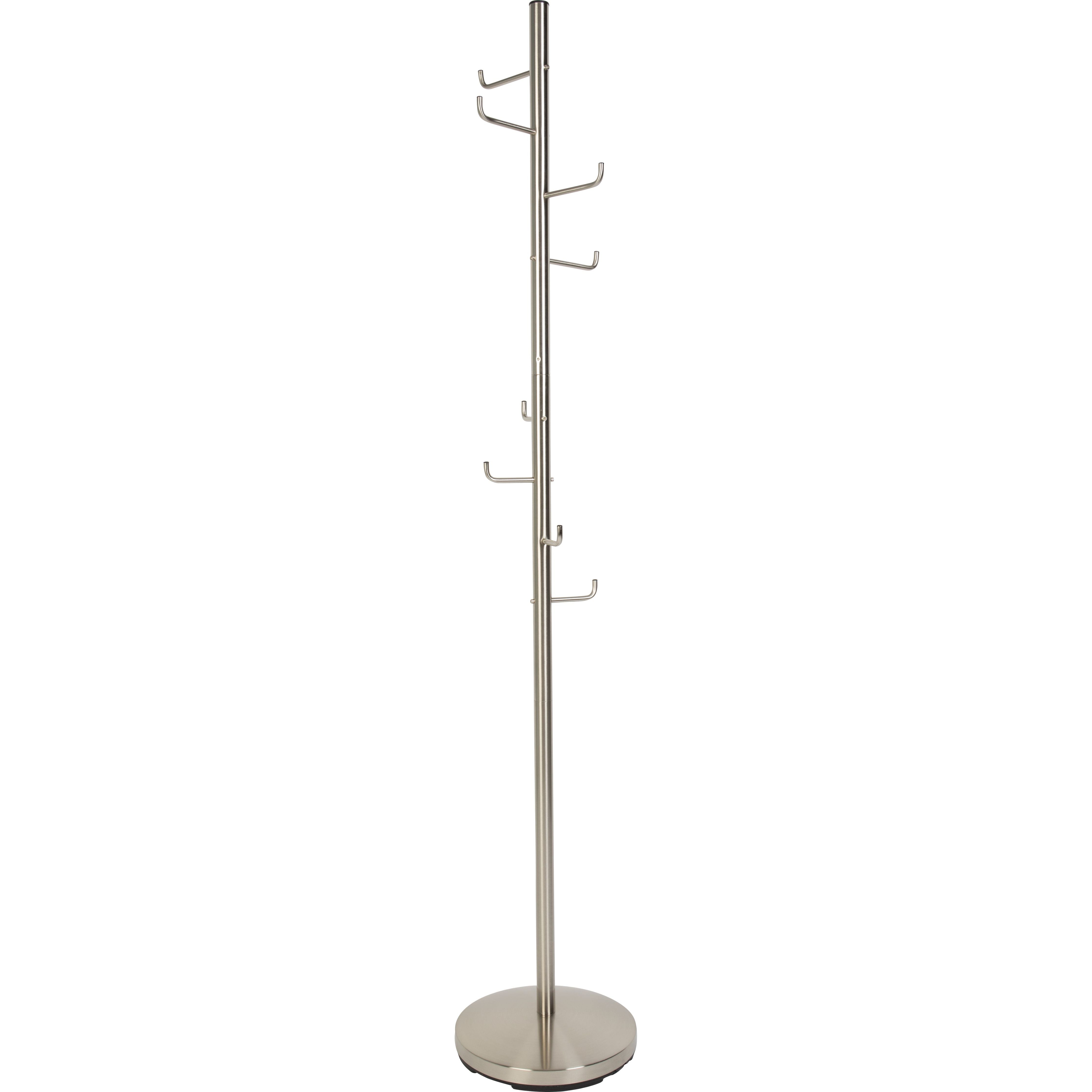 Coat rack hooked satin nickel