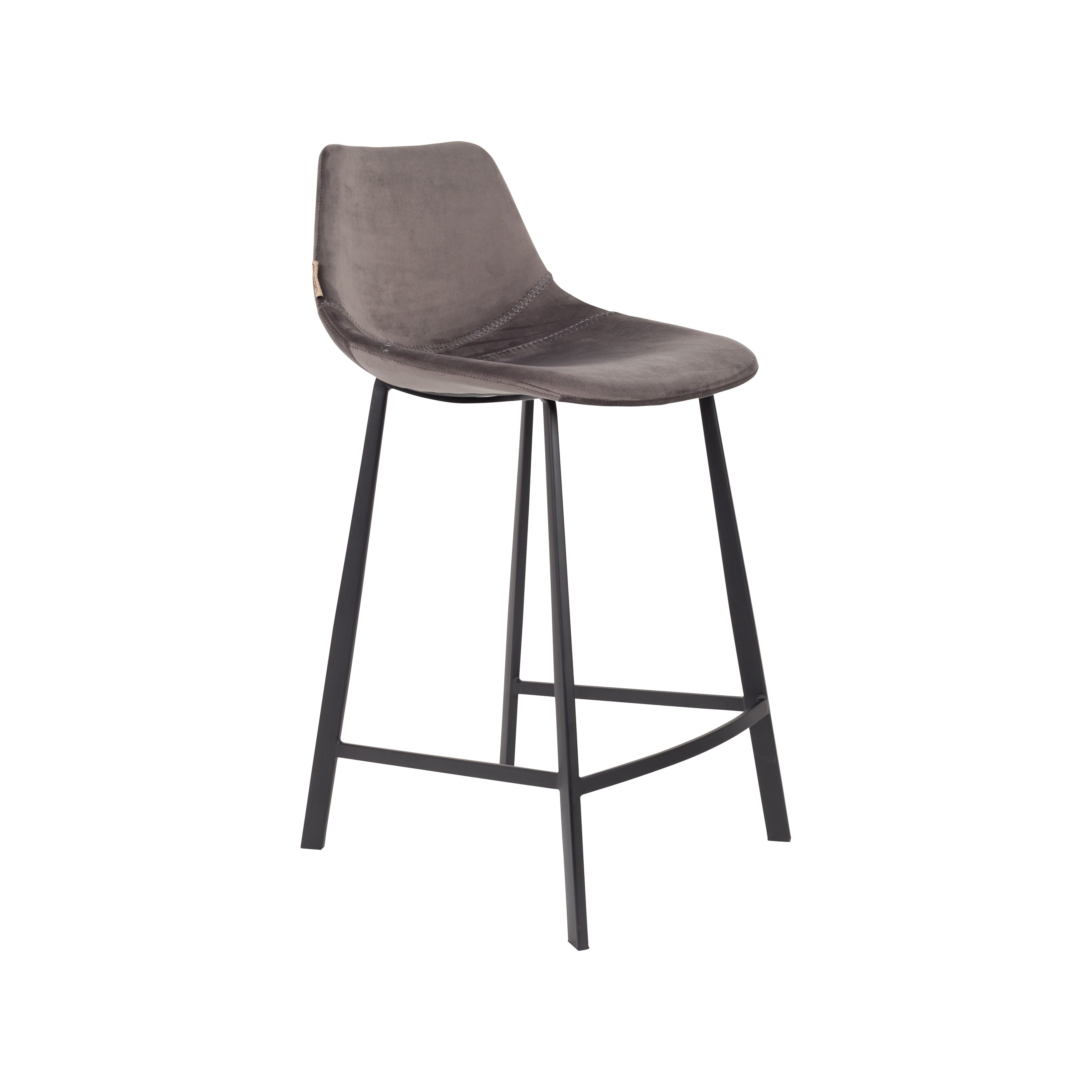 Bar stool franky velvet gray