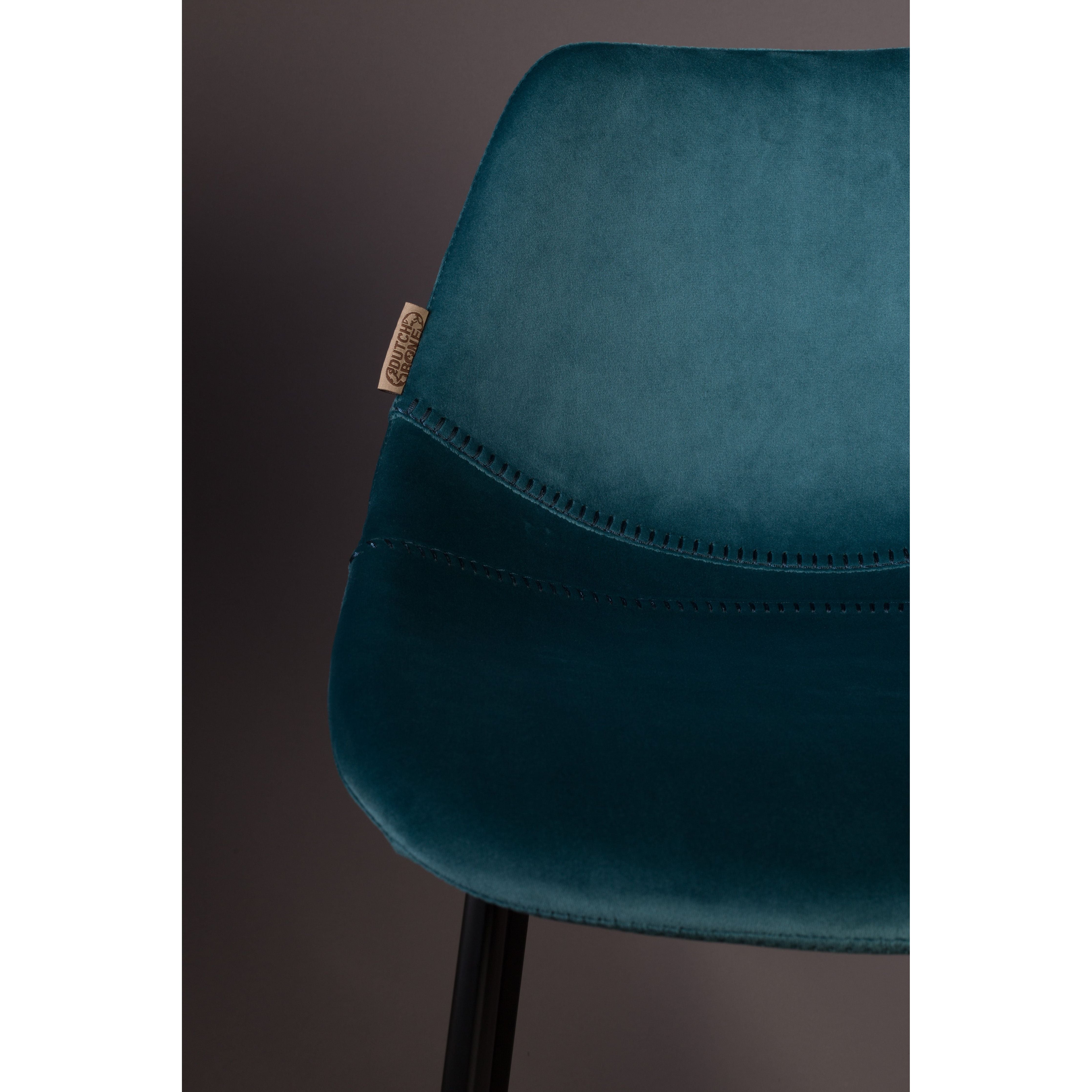 Barkruk franky velvet petrol