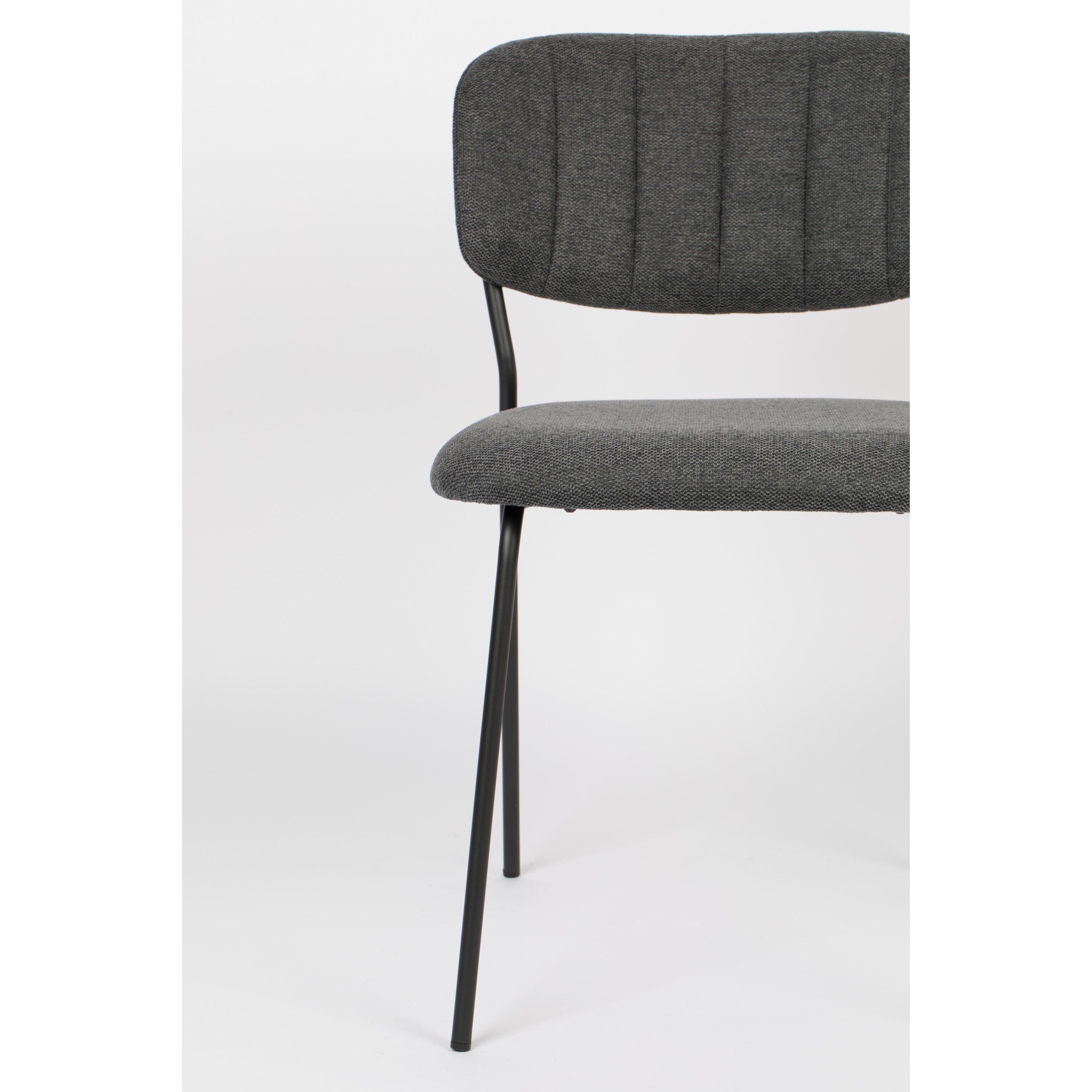 Chair jolien black/dark gray | 2 pieces