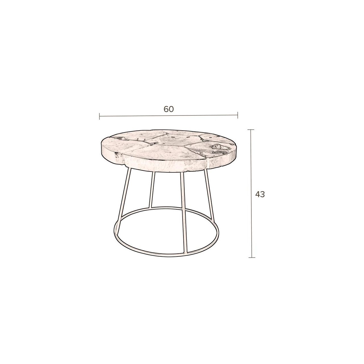 Sidetable kraton chocolate black l