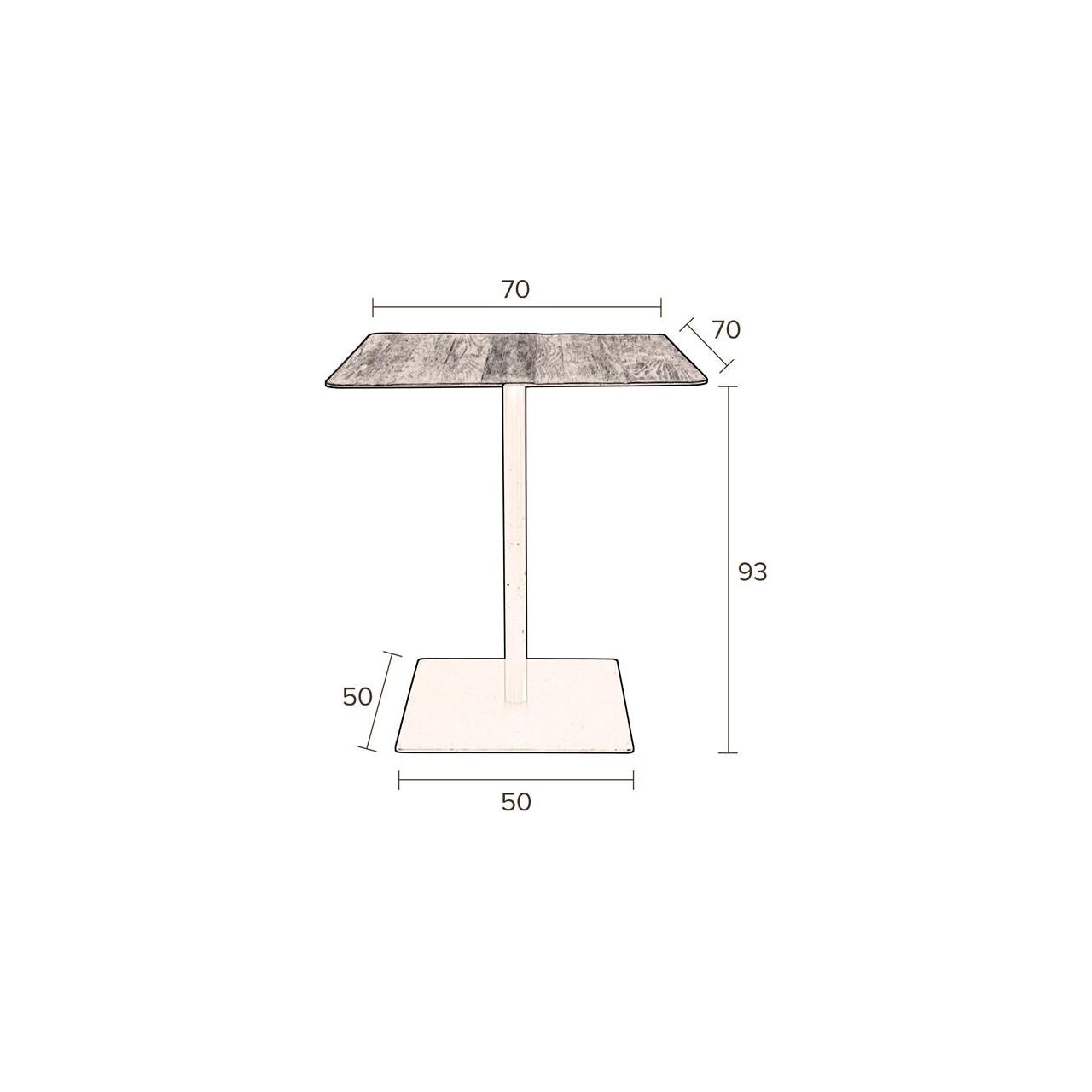 Counter table braza square black