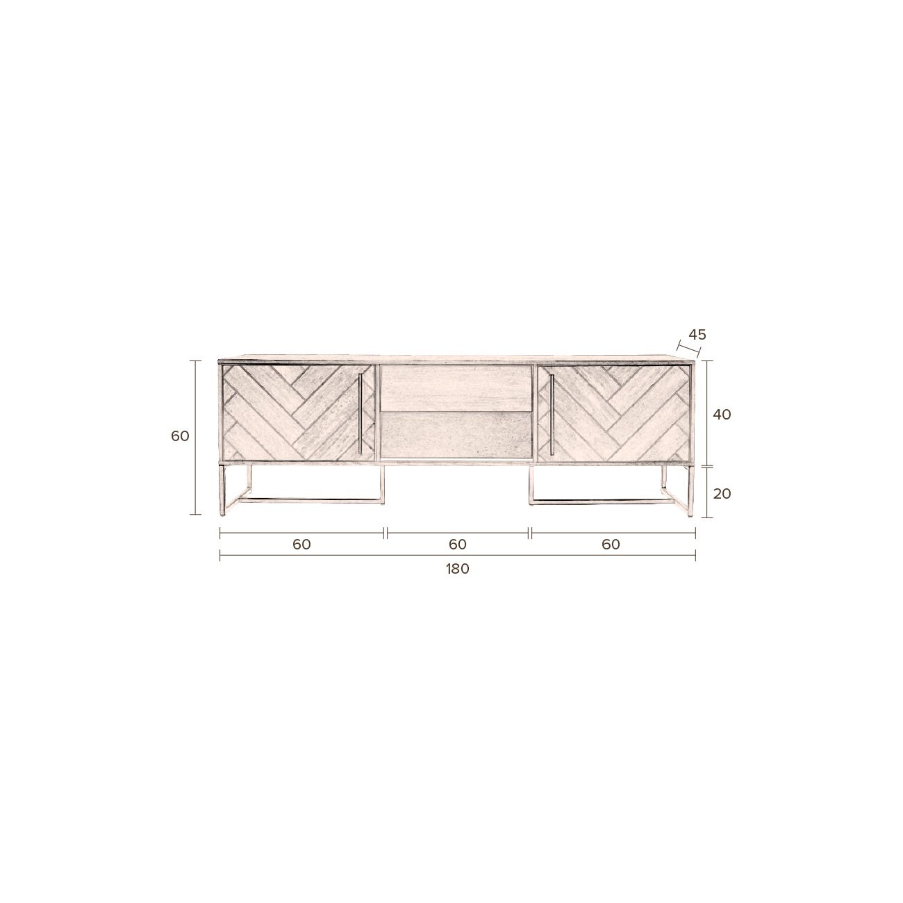 Sideboard class low oak