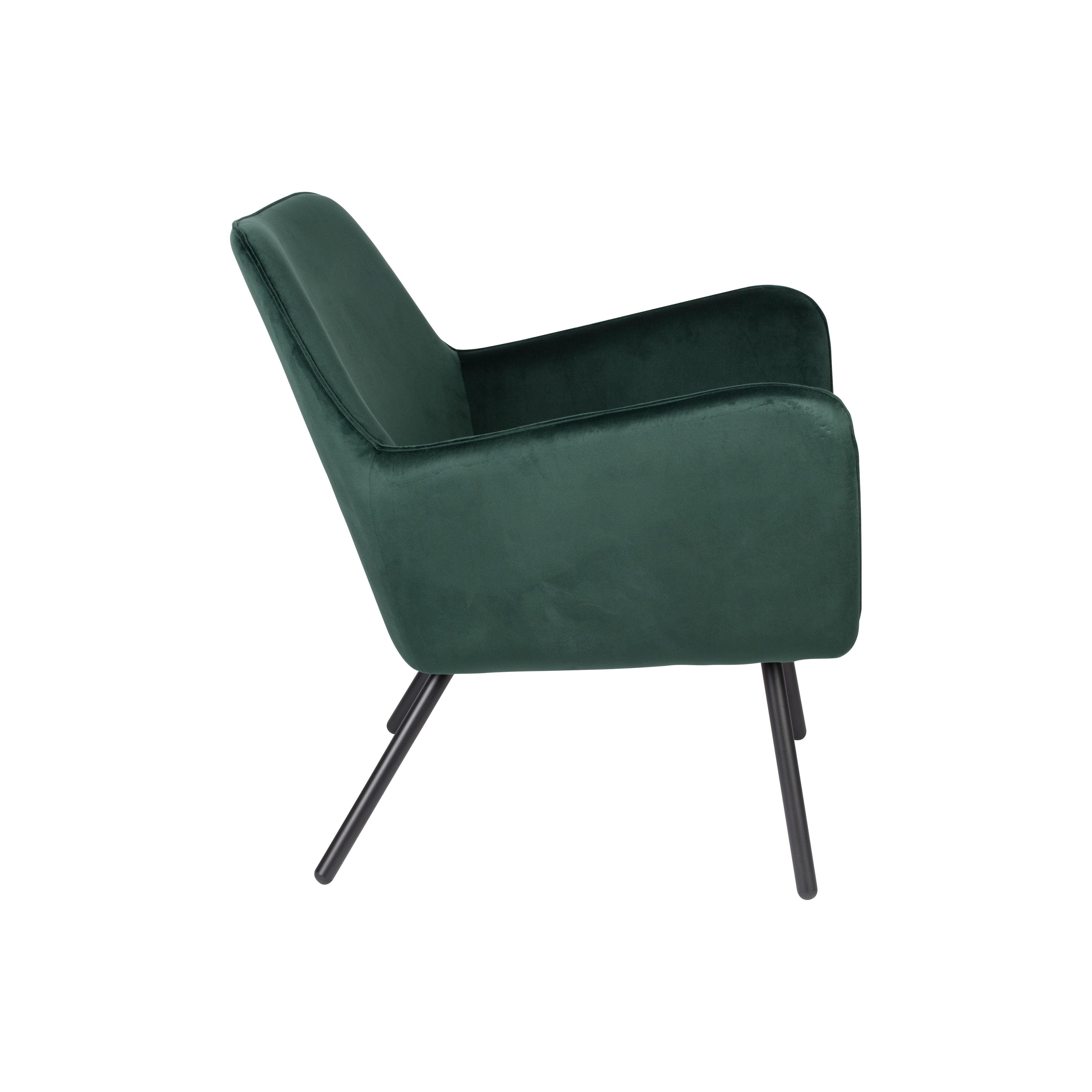 Fauteuil bon velvet green