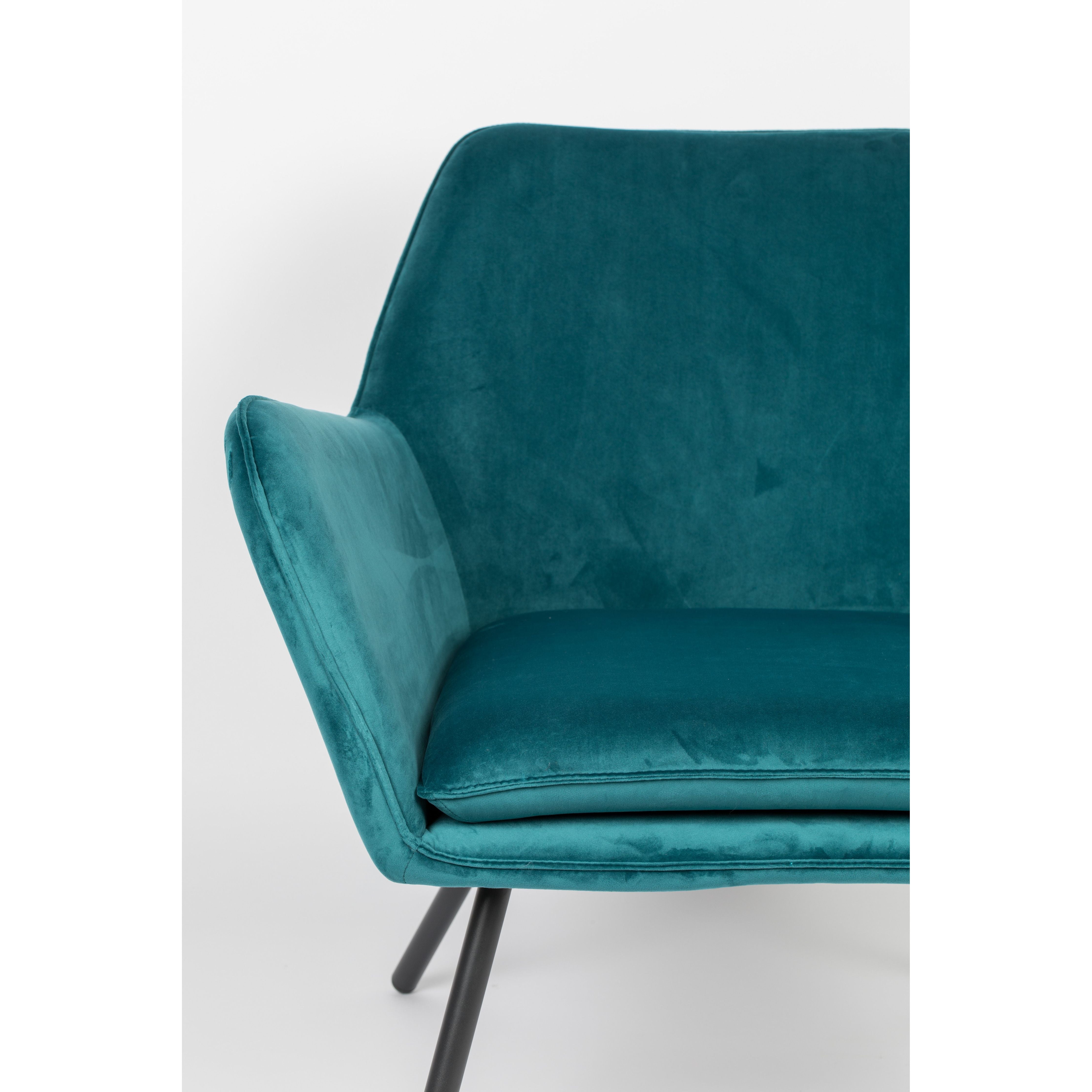 Armchair bon velvet blue