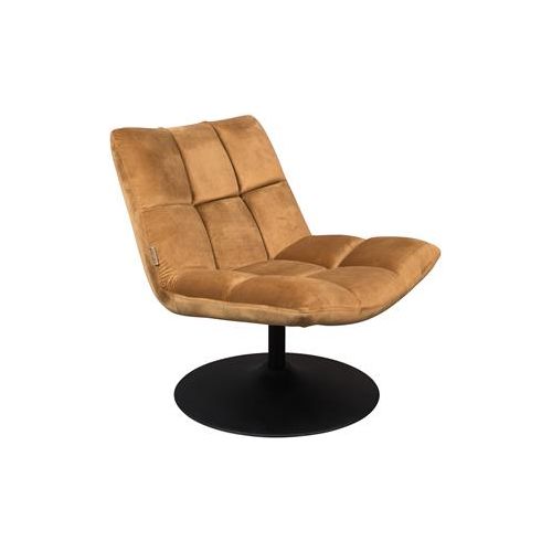 Fauteuil bar velvet golden brown