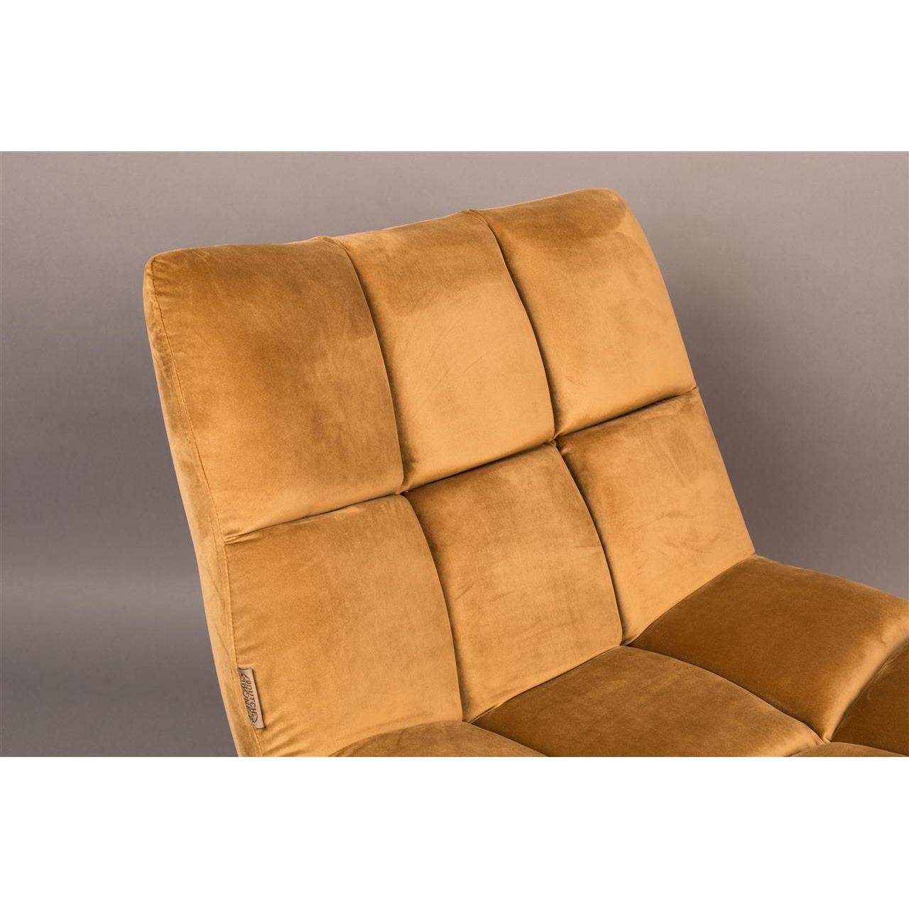 Fauteuil bar velvet golden brown