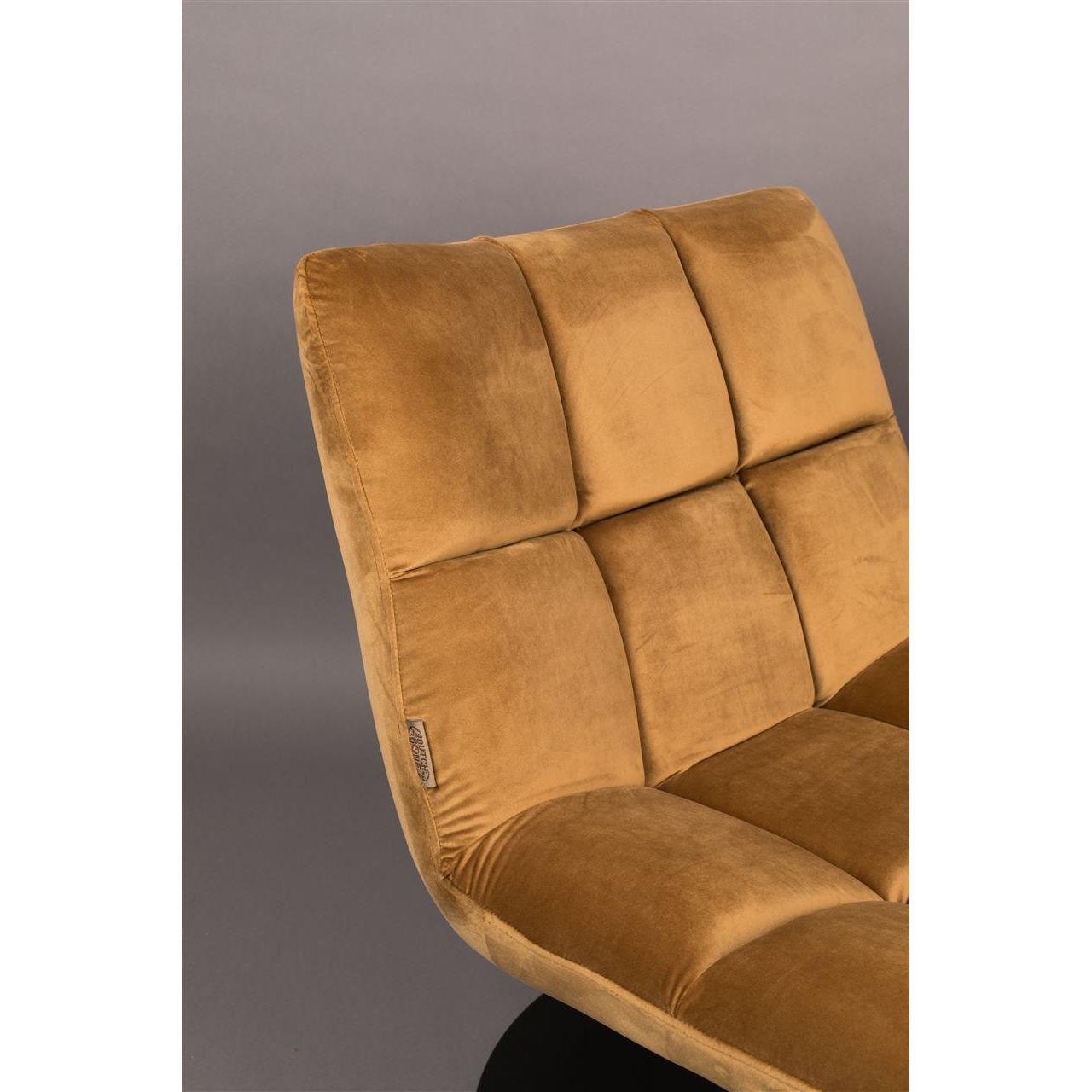 Fauteuil bar velvet golden brown