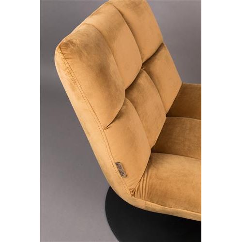 Fauteuil bar velvet golden brown