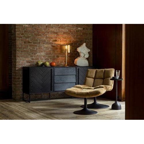 Fauteuil bar velvet golden brown