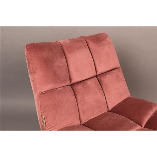 Fauteuil bar velvet old pink