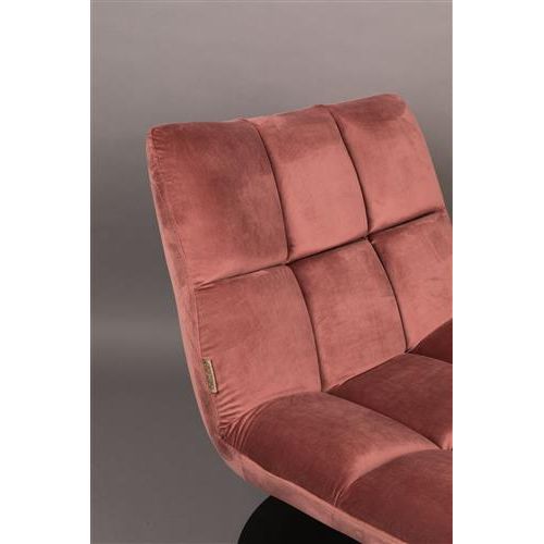 Fauteuil bar velvet old pink