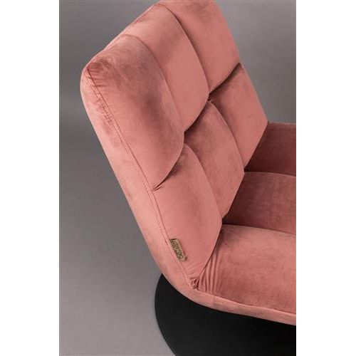 Fauteuil bar velvet old pink