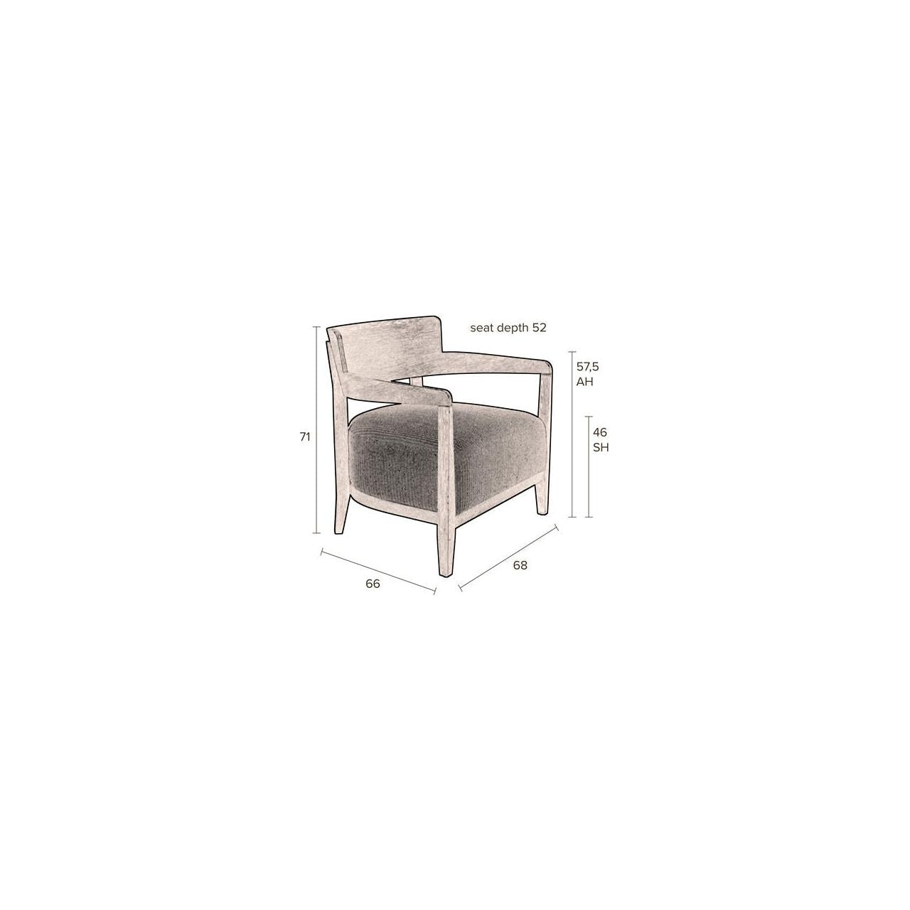 Armchair duran gray fr