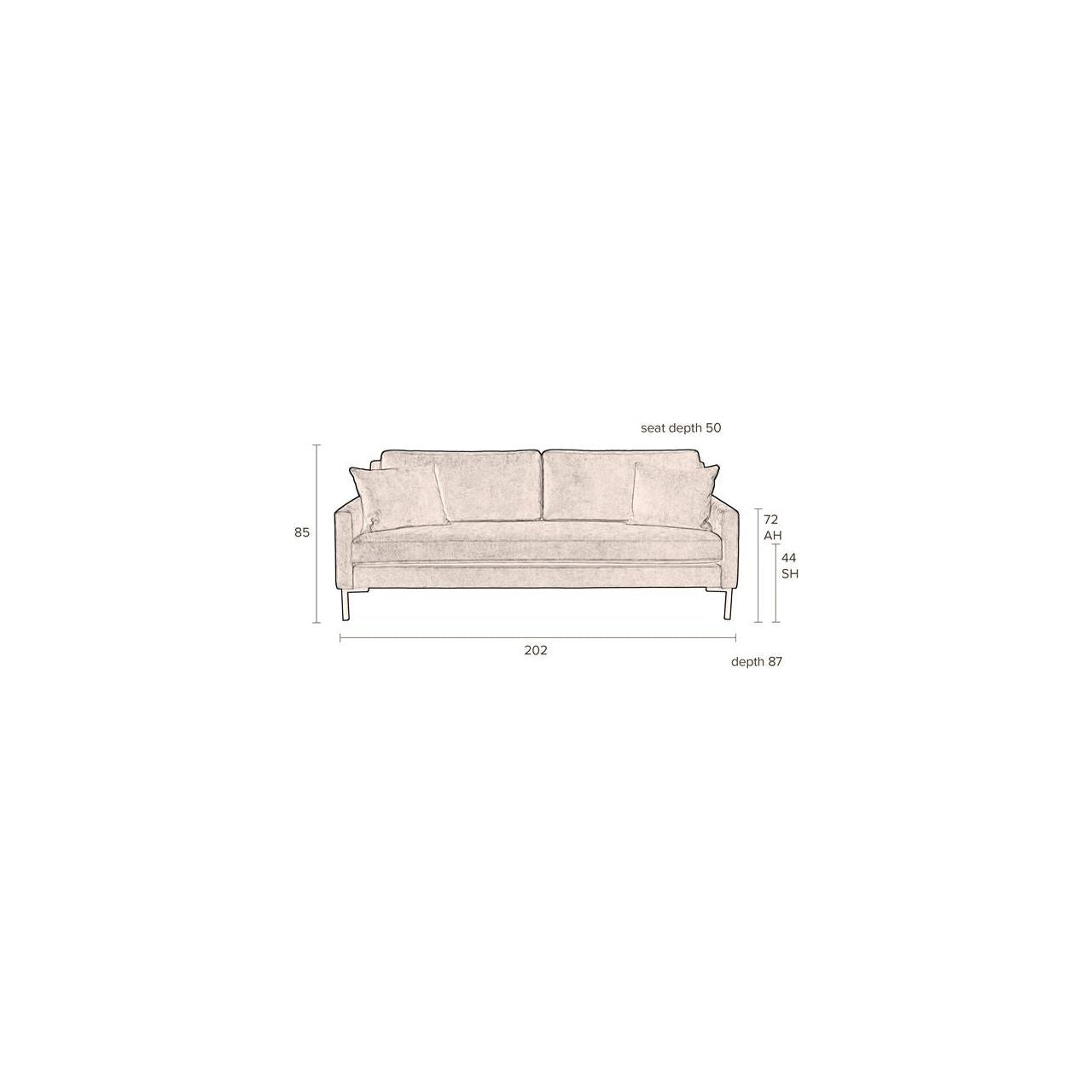 Sofa Houda 3 seater forest