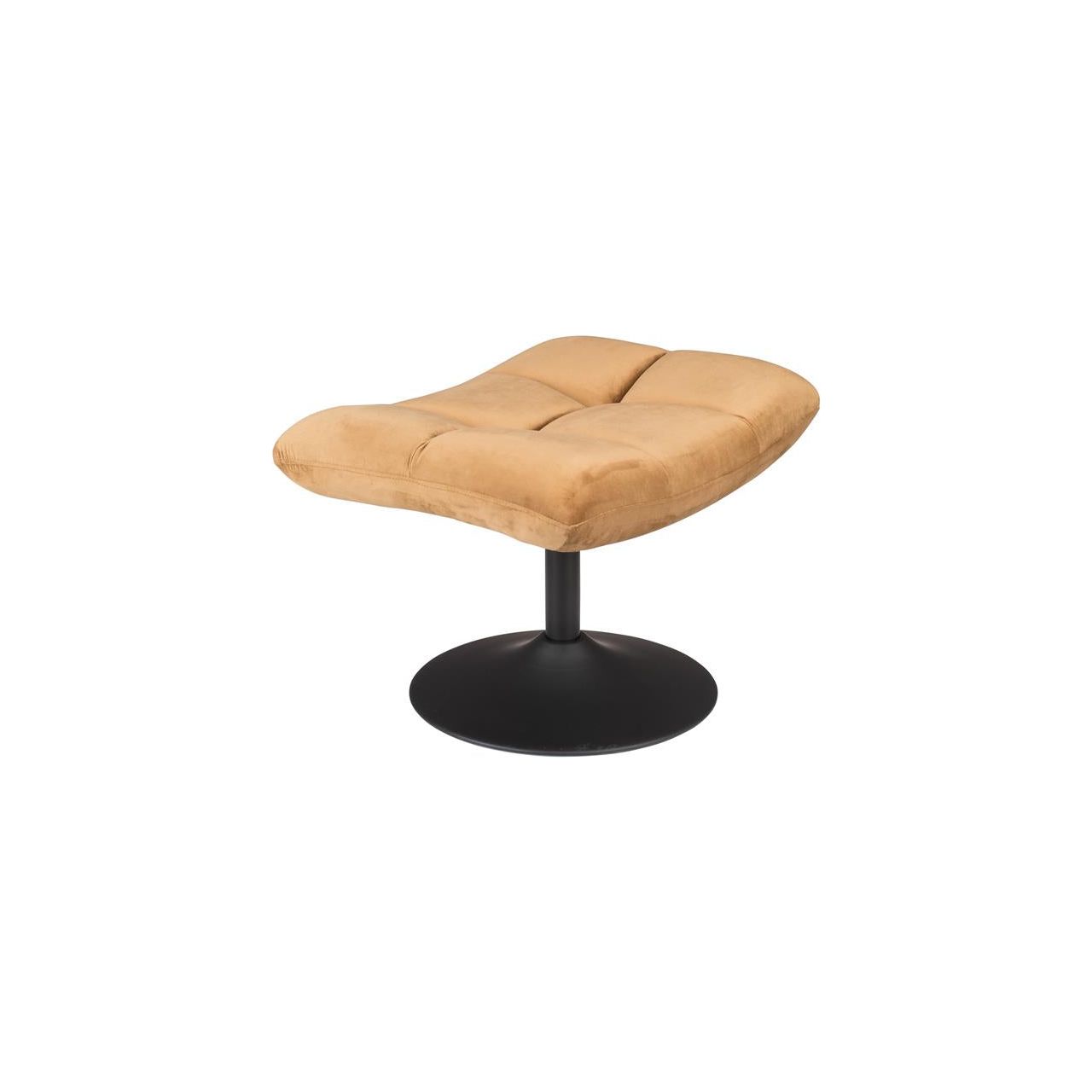 Footstool bar velvet golden brown