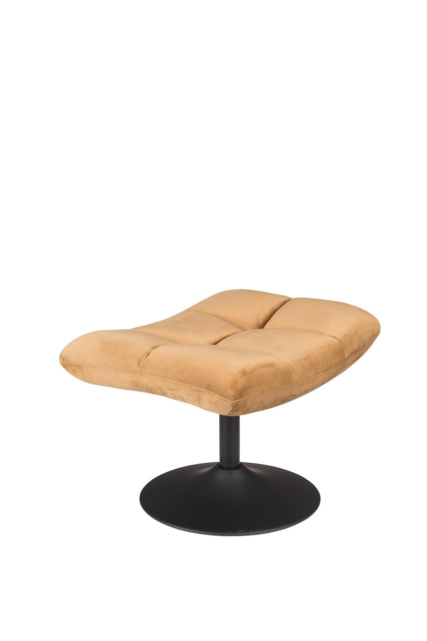 Footstool bar velvet golden brown