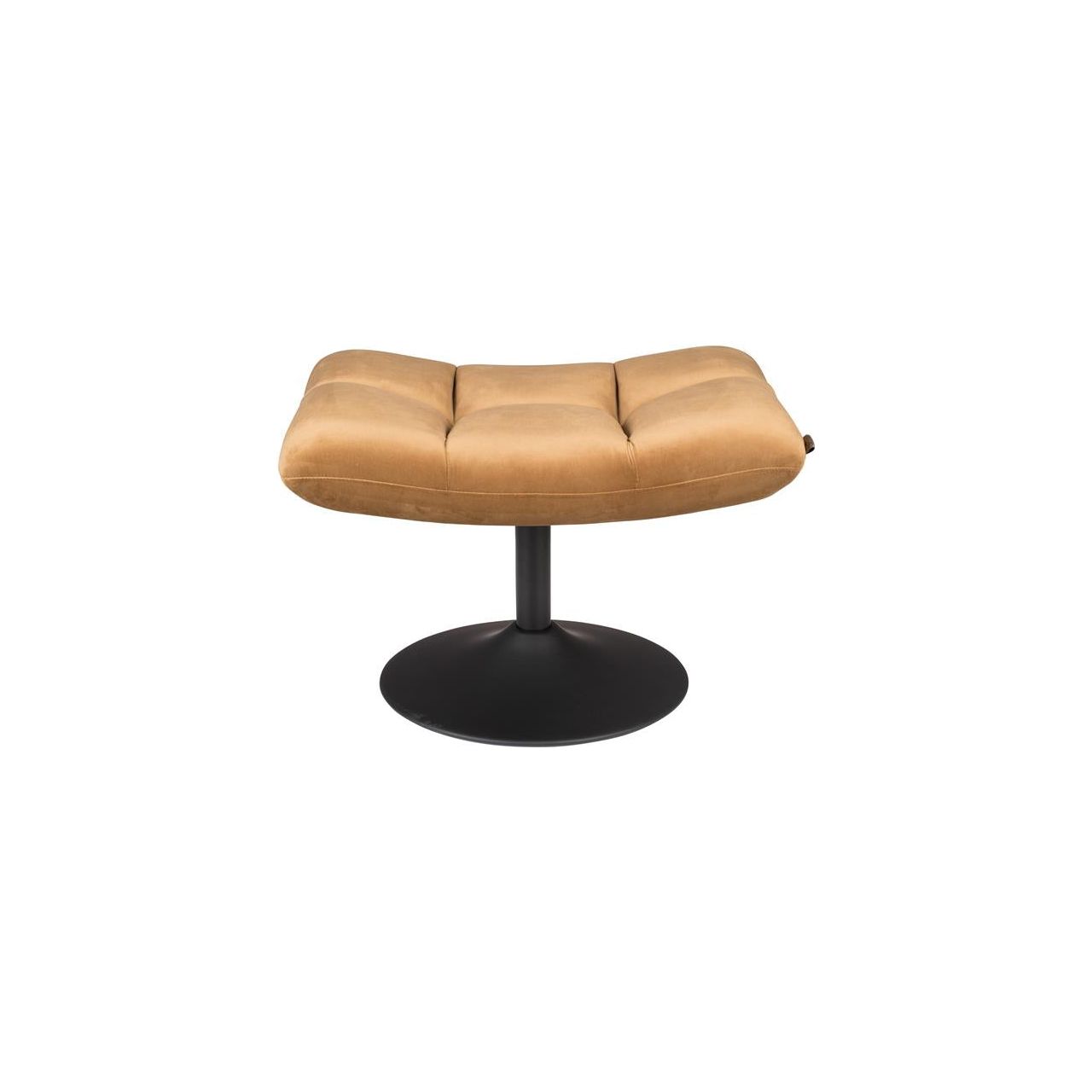 Footstool bar velvet golden brown