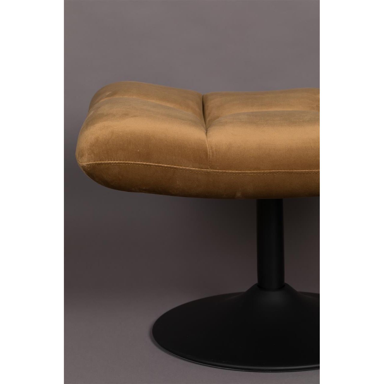 Footstool bar velvet golden brown