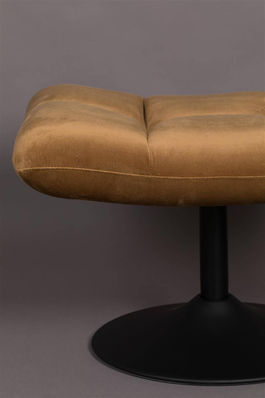 Footstool bar velvet golden brown