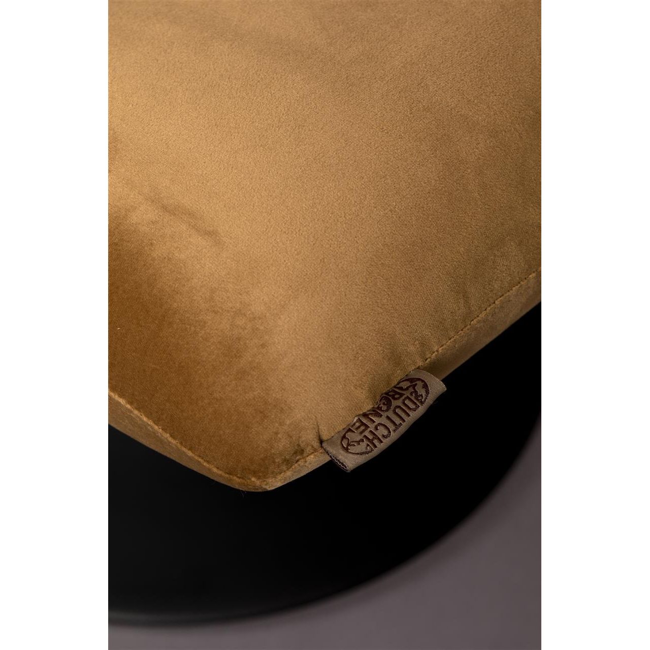 Footstool bar velvet golden brown