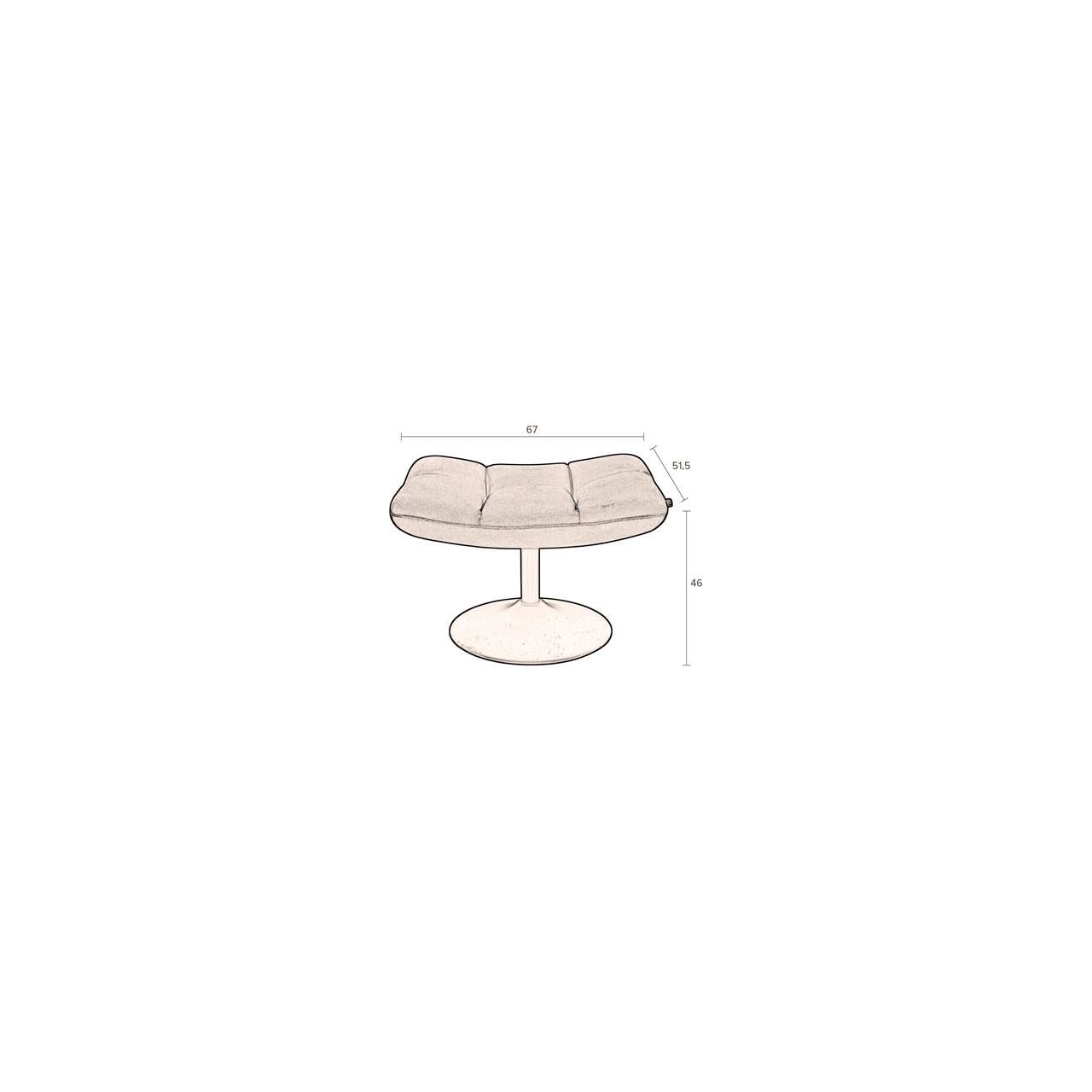 Footstool bar light gray