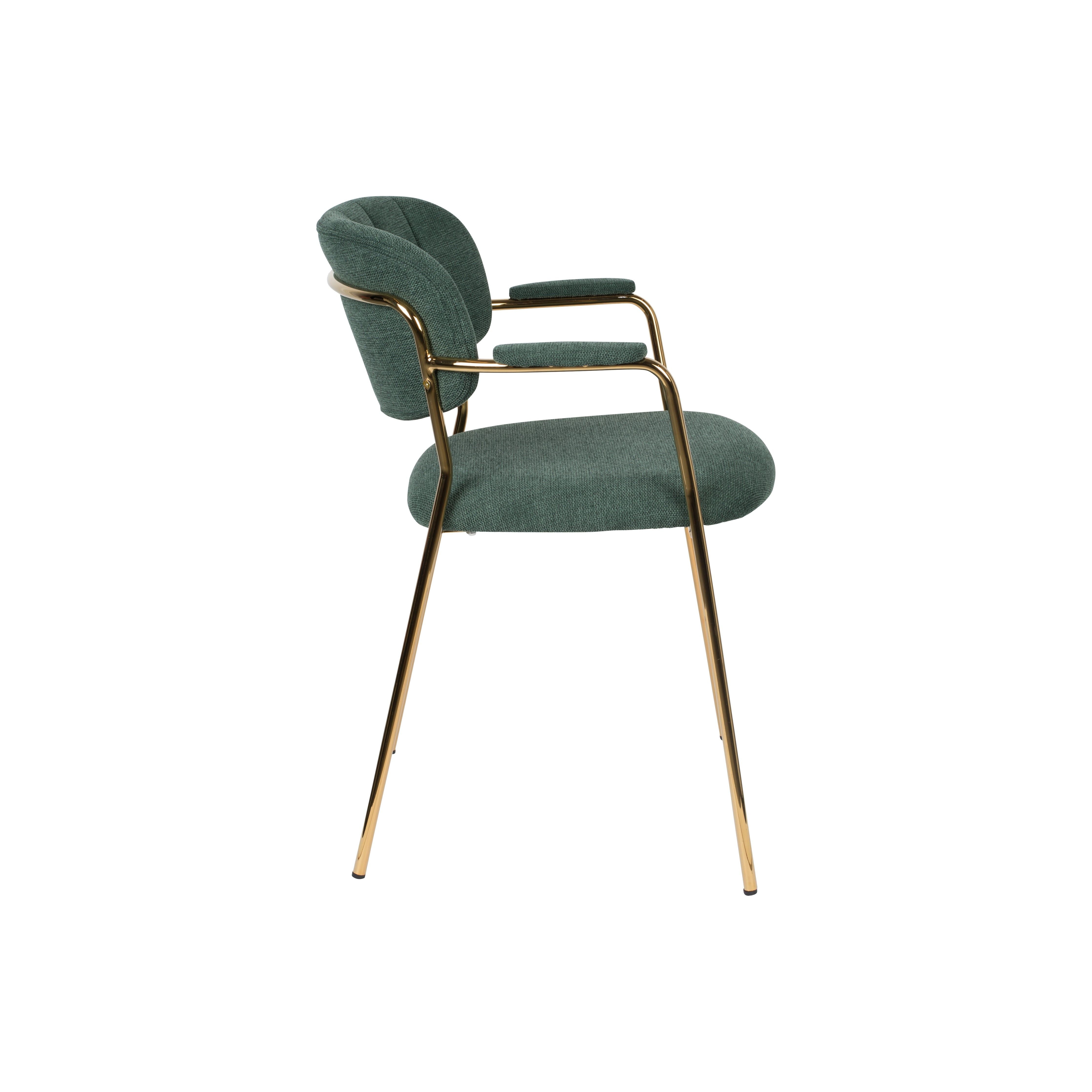 Armchair jolien gold/dark green