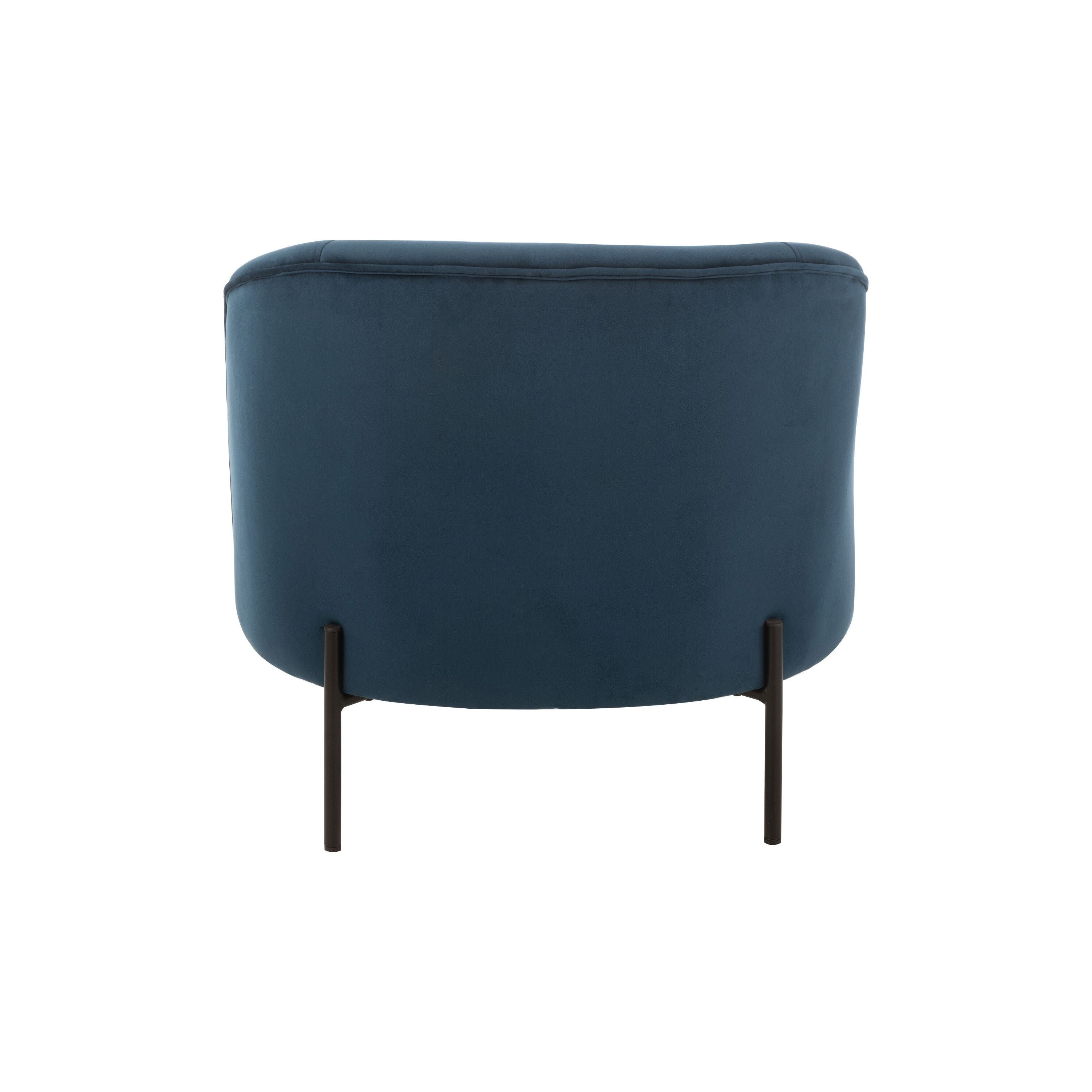 Lounge Chair Round Textile/metal Blue